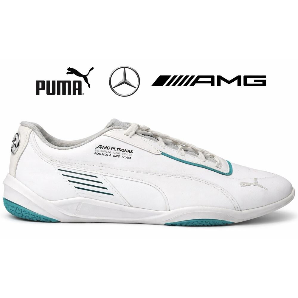 Mercedes-AMG Petronas F1 x Puma R-Cat Machina White Teal Size 4.5 Sneakers Retro